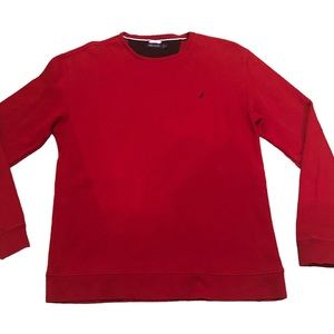 NAUTICA Men’s Crewneck Red Pullover Sweater